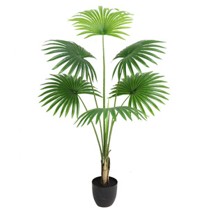 Grand éventail tropical simulation de palmier <span class=keywords><strong>plante</strong></span> verte arbre en pot en gros plancher <span class=keywords><strong>intérieur</strong></span> <span class=keywords><strong>plante</strong></span> aménagement paysager faux bonsaï ornements - Product Image 1