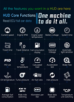 HUD P16S para Auto con Diagnóstico OBD, Medidor de Temperatura del Agua y Voltaje, Pantalla Digital de Consumo de Combustible, Accesorios para Coche, Velocímetro