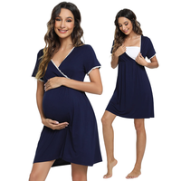 Pyjamas en bambou 3 en 1 chemises de nuit de maternité/accouchement/travail d'allaitement robes de chemise de nuit d'allaitement robes de maternité personnalisées