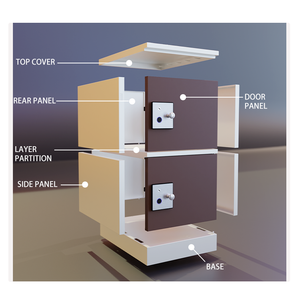 Armoire de distributeur automatique de biscuits Headleader avec casier de verrouillage d'empreintes digitales d'assemblage de panneau <span class=keywords><strong>en</strong></span> métal pour la salle de sport de la bibliothèque scolaire - Product Image 2