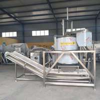 Commerciële centrifugale centrifugeermachine met automatische bodemafvoer, 304 roestvrij staal, voor het ontwateren van groenten en fruitverwerking.
