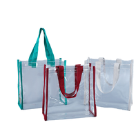 Sac à main en PVC transparent réutilisable personnalisé pas cher, sac de plage transparent, sac fourre-tout, sacs cadeaux avec poignée