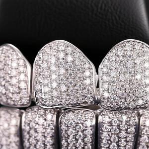 Grillz de luxe en argent sterling 925 avec moissanite taille brillant, aspect diamant, pour la mode contemporaine - Product Image 5