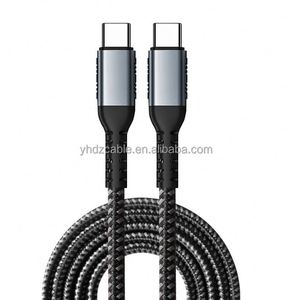 100WPD 2m 5A Fast Charging Type-C <b>to</b> Type-C Dual Connectors for Mobile Phones Laptops <b>Printers</b> Power Banks-Pure Copper Conductor - Product Image 1