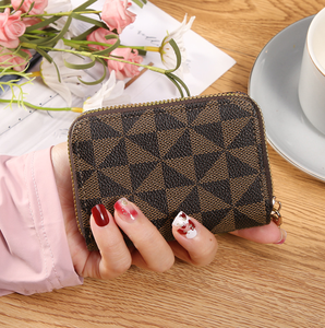 Luxury Catalog Designer <strong>Wallet</strong> Vintage Brown Checker <strong>Wallets</strong> <strong>Travel</strong> Coin Purse Short Card Holder <strong>Women</strong> Clutch Bag - Product Image 1