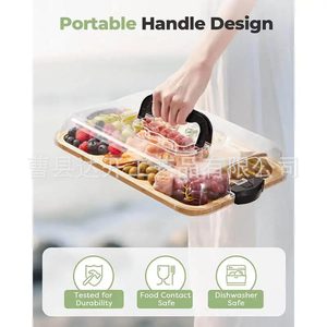 Tabla de Bambú para Delicatessen con Tapa, Bandeja de Madera para Quesos y Charcutería, Plato para Servir Aperitivos en Fiestas, Tabla de Cortar de Doble Cara - Product Image 5