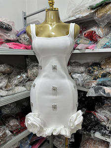 GX0368女性服ブティック新作セクシーノースリーブダイヤモンドパーティードレススリムフィット包帯イブニングミニドレス - Product Image 5