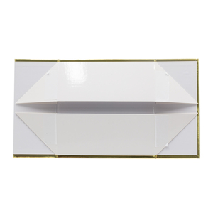 High Quality White <b>Box</b> with Custom Printing Gold Brim Clam Shell <b>Box</b> with Magnetic Closure for Clothing Shoes Garment Packing - Product Image 4