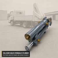 Vérin hydraulique télescopique à valve de collision, tige en acier inoxydable chromé dur, course de 3470 mm, pression de 26 MPa, certifié CE