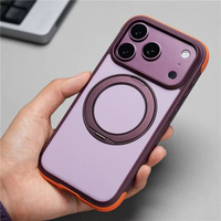 Coque antichoc rigide en TPU mat avec anneau magnétique rotatif et pare-chocs contrastant pour iPhone 18 Pro, 17 Pro, 17 Pro Max