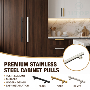 Poignée de porte en acier inoxydable résistante à la corrosion, poignée de porte au design simple et élégant pour armoire. - Product Image 1