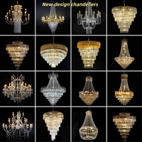 Lustre LED en cristal K9 moderne pour décoration de mariage, doré, directement de l'usine SMS