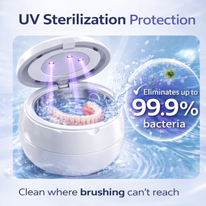 Nettoyeur <span class=keywords><strong>dentaire</strong></span> ultrasonique rechargeable USB 45 kHz 200 ml pour protège-dents, protège-<span class=keywords><strong>nuit</strong></span>, aligneurs et prothèses dentaires - Product Image 4