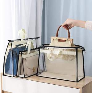 PVC Transparent fermeture éclair suspendu sac de rangement clair sac à main sac à main placard stockage organisateur sacs à poussière pour sacs à main de luxe - Product Image 5