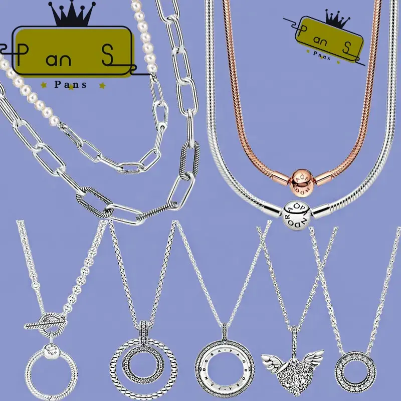 Cadeau Bijoux pour femmes Convient pour iPandoraer Original DIY Production Designer Charm 925 Collier en argent sterling personnalisé