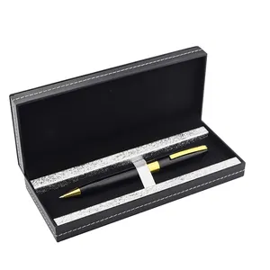Supplier Luxury Business Gift Metal Pen black gold stainless steel ballpoint pen