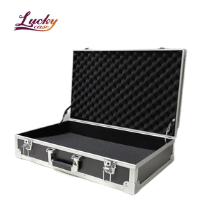 Nhà máy trực tiếp xách tay nhôm Mang trường hợp với bọt chất lượng cao có thể Khóa Công Cụ trường hợp màu đen tùy chỉnh nhôm trường hợp - Product Image 1