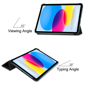 OMEVE Stand Tablet Funda de cuero para <span class=keywords><strong>iPad</strong></span> 10,9 '2022/ <span class=keywords><strong>iPad</strong></span> 10th Gen <span class=keywords><strong>A2696</strong></span> A2757 Protección completa Carcasa dura Smart Trifold Case - Product Image 3