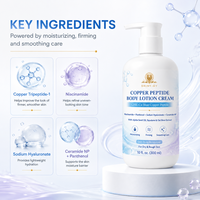 Hydratant Corporel Personnalisé au Logo GHK Cu Cuivre Peptide Glycérine Vitamine E Émollient Massage Beauté Vente en Gros Fournisseur