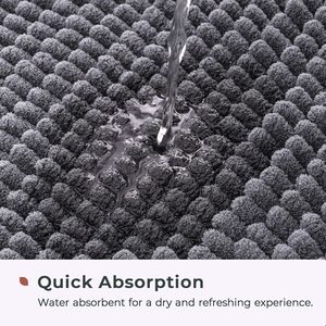 Tapis de bain en microfibre de luxe, doux et moelleux, antidérapant, super absorbant, tapis de sol pour salle de bain - Product Image 3