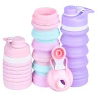 Bouteille d'eau pliable en silicone 350 ml 550 ml 750 ml sans BPA, écologique, réutilisable, anti-fuite