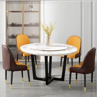 Moderna sala da pranzo di casa mobili di fabbrica di vendita caldo Sole di pietra tavoli e sedie da pranzo Rotondo set