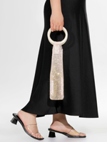 Sac à vin en strass, pochette cadeau en maille diamantée élastique avec poignée, housse de bouteille de vin pétillant faite à la main pour décoration, bouteille de 750 ml