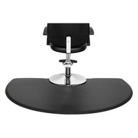 Tapis de salon semi-circulaire noir pour coiffeur-Tapis de sol confortable de 1/2 "d'épaisseur