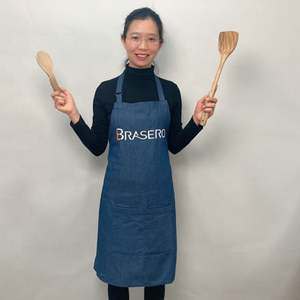 Delantal de jardín de peluquero de mezclilla X Ray y sombrero de Chef Delantal de plomo de babero de longitud completa para delantal de café de uñas Xray con logotipo - Product Image 2
