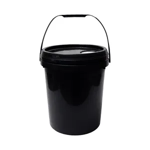 Black 5 Gallon 20 Liter Plastic Oil Lubricant Bucket