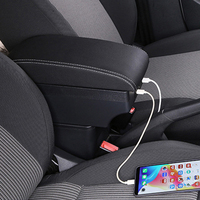 Boîte de rangement universelle pour accoudoir de voiture ABIRAM Auto Parts avec chargeur USB et porte-gobelet avant
