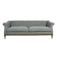 202602 Fábrica ODM Shayne, diseños personalizados para marcas de alta gama, muebles barrocos para sala de estar, sofá de dos plazas con patas de madera