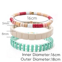 Nouveau bracelet élastique empilable en émail CENDA, perles carrées colorées, bracelet tendance pour femmes, bijoux perlés à la mode
