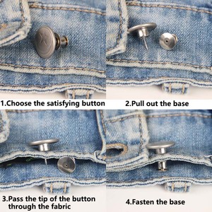 Nút Quần Jean Bằng Kim Loại Có Thể Tháo Rời Có Thể Điều Chỉnh Đinh Bằng Đồng Thiết Kế Mới 2021 Cho Quần Áo Jean - Product Image 5