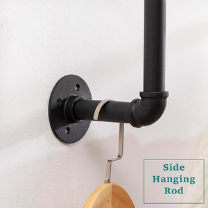 Factory Custom Industrial <b>Wall</b> Mounted Heavy Duty Space Saving Pipe Clothing <b>Rack</b> for Hanging Clothes Closet Storage - Product Image 5