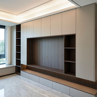 Maßgefertigter Moderner Umweltfreundlicher Holz-TV-Schrank mit Platzsparenden Verstellbaren Regalen für Heim, Hotel und Villa - Möbelschränke
