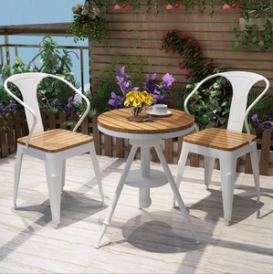 Nordic-style Durable Outdoor Table Chair Set Minimalist Design Natural Wood Solid Wood Construction for Cafes Milk Tea Shops - Product Image 5