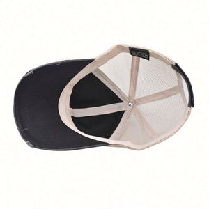 Gorra trucker de béisbol multicolor con efecto desgastado, para exteriores, de verano, ligera, con malla, de color liso, venta al por mayor - Product Image 6