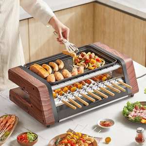 Barbecue électrique domestique sans fumée à double rotation avec <span class=keywords><strong>plaque</strong></span> de <span class=keywords><strong>cuisson</strong></span> pour kebab - Product Image 1