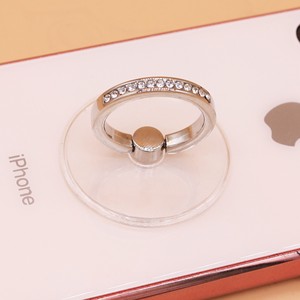 Diamond Encrusted Ring Holder Metal Zinc Alloy Transparent Phone Grip For Women Mobile Phone Clip Adhesive Installation - Product Image 5