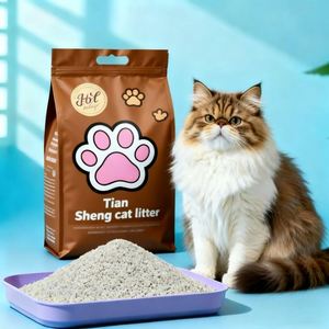 Litière pour chat en sable de bentonite sphérique écologique, hautement absorbante, à agglomération rapide, 99 % sans poussière, 5 kg, parfum lavande, gris clair - Product Image 1