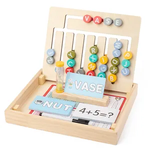 मोंटेसरी बच्चे खिलौने सीखने वाले शब्द बॉक्स प्रशिक्षण संज्ञानात्मक शैक्षिक पत्र बोर्ड खिलौने बच्चों के लिए लकड़ी के सीखने के कार्ड खिलौने