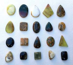 Cabujones de jaspe multicolor para la elaboración de joyas, cabujones sueltos, bonita colección de 19 piezas, cuentas de piedras preciosas lisas de múltiples formas - Product Image 3
