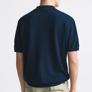 <span class=keywords><strong>Polo</strong></span> <span class=keywords><strong>Basic</strong></span> lavorata a maglia a maniche corte stile sblocco per l'uomo alla moda - Product Image 2