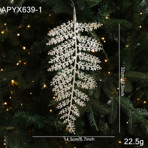 Artificial Glitter <b>Gold</b> Plant Leaf Branch Ornaments <b>Christmas</b> <b>Tree</b> Hanging Holiday Party <b>Christmas</b> New Year Decoration - Product Image 6