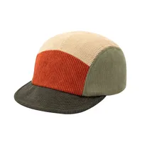 Casquette 5 panneaux en velours côtelé multicolore avec logo personnalisé, visière courte et incurvée, style vintage, streetwear, mode, sport, extérieur, unisexe