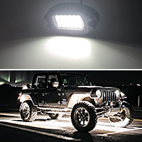 Vente en gros de lampes de roche à LED blanc pur boîtier en alliage d'aluminium 6500K 24EDs néon lumineux 12V étanche pour camions