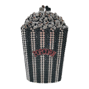 Bolso de Noche Único para Mujer con Cristales de Palomitas de Maíz, Cartera de Mano Novedosa con Pedrería para Cena, Cine, Halloween - Product Image 2