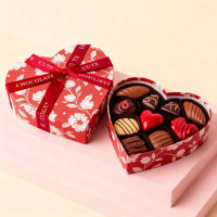 Individuelle Edle Schokoladen-Dessert-Geschenkverpackung Herzförmige Kartonbox mit Zwei Preisanzeigen für Partys und Hochzeiten