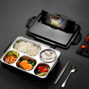 <span class=keywords><strong>Plateau</strong></span> <span class=keywords><strong>repas</strong></span> en acier inoxydable avec 5 <span class=keywords><strong>compartiments</strong></span>, boîte à lunch pour enfants, boîte bento à <span class=keywords><strong>4</strong></span> <span class=keywords><strong>compartiments</strong></span> pour étudiants - Product Image 2